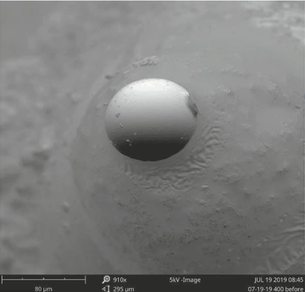 Silicon Microsphere Enlarged - Friction Vibration Isolation Analysis